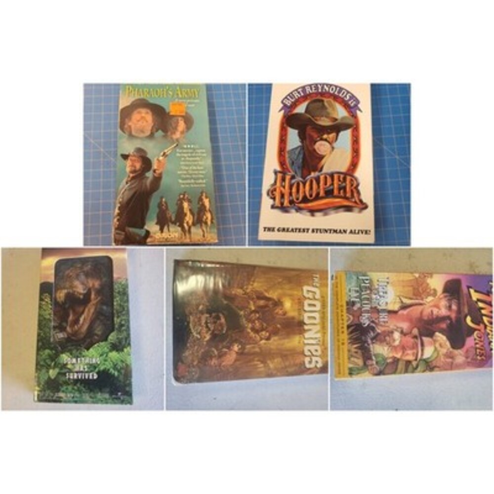 Lot of 5 Action VHS Tapes Hooper Pharaoh's Army The Goonies Young Indiana Jones